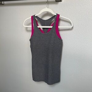 Lululemon Gray and Pink Racerback Tank Top